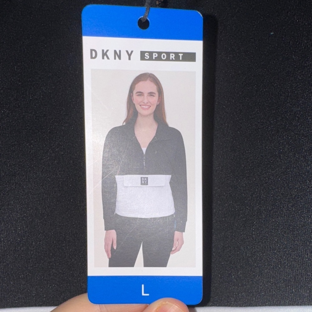 DKNY Black, White, and Teal Jacket - Picture 2 of 8